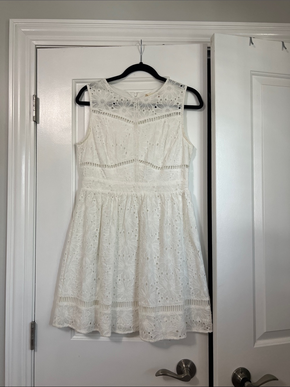 Altar'd State White Eyelet Fit-and-Flare Dress